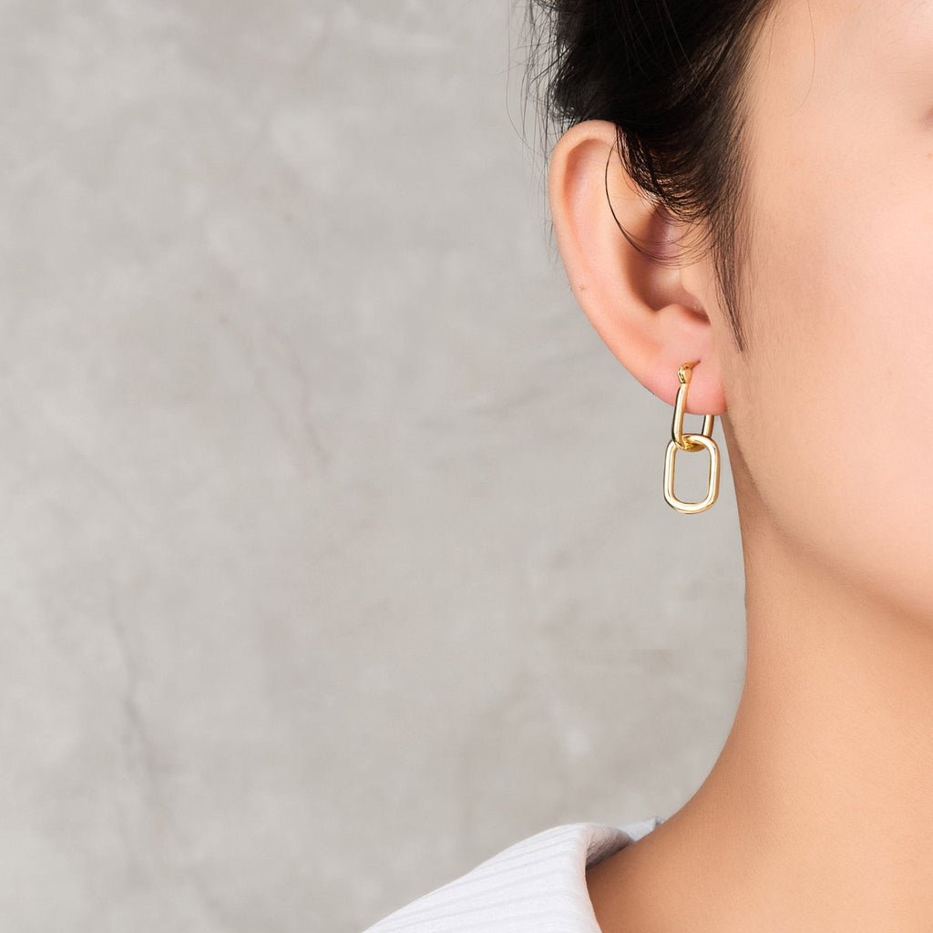18k Gold Plated Paperclip Earrings