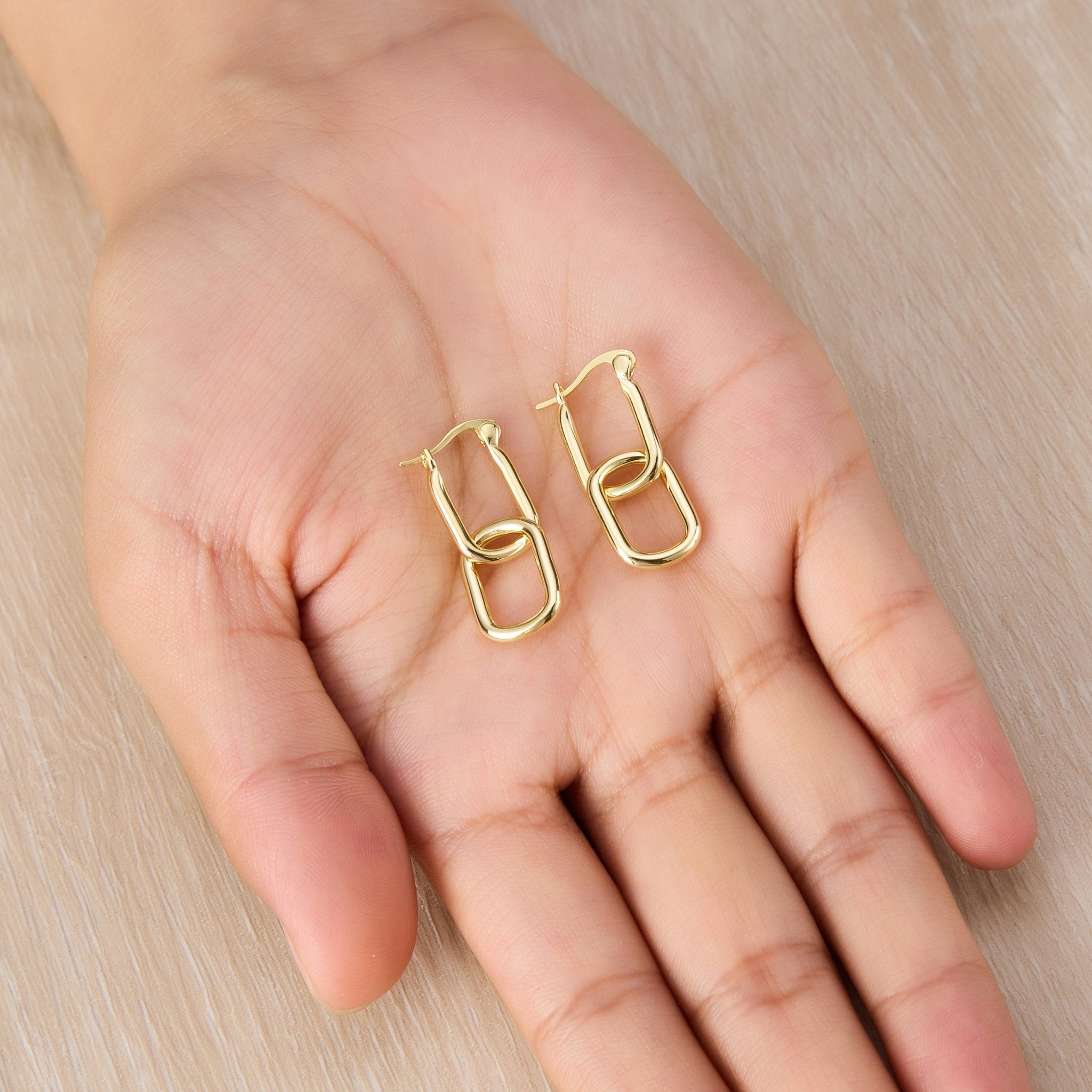 18k Gold Plated Paperclip Earrings