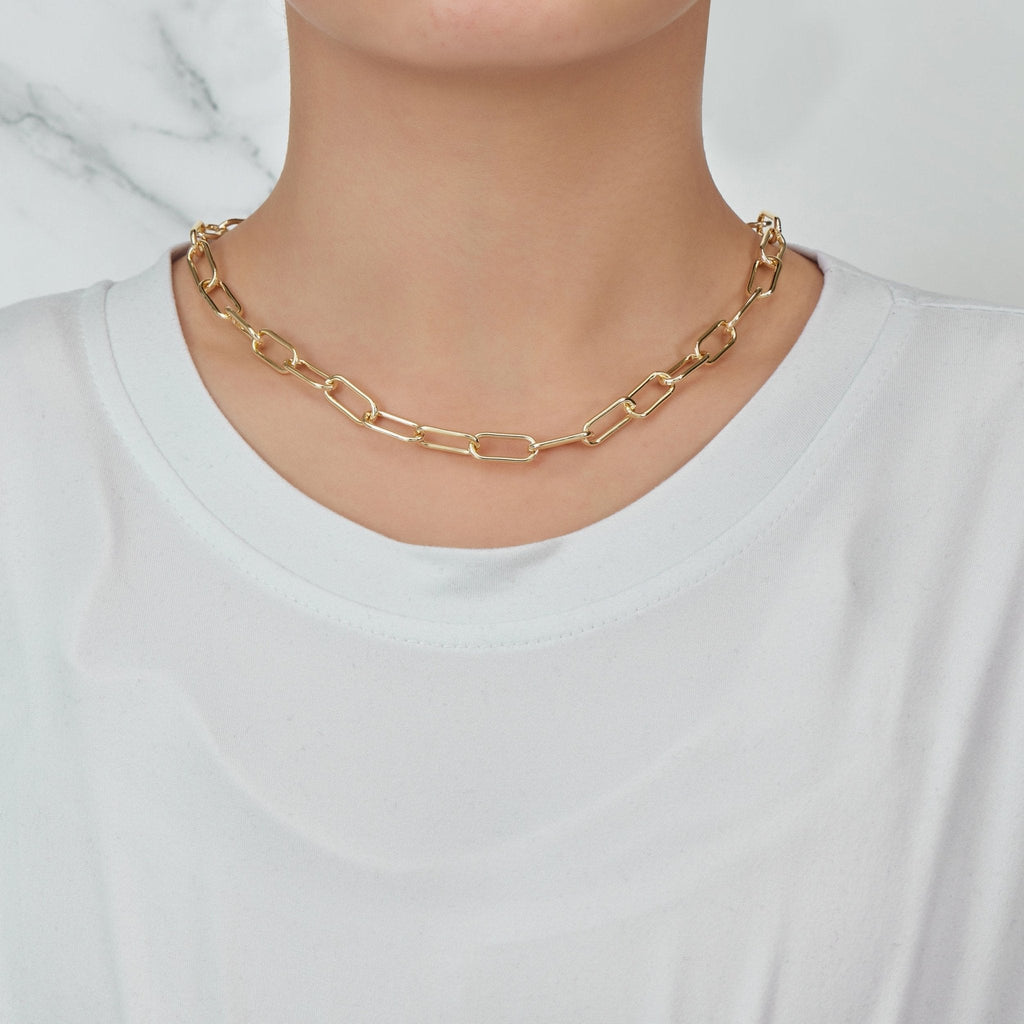 18k Gold Plated Paperclip Necklace