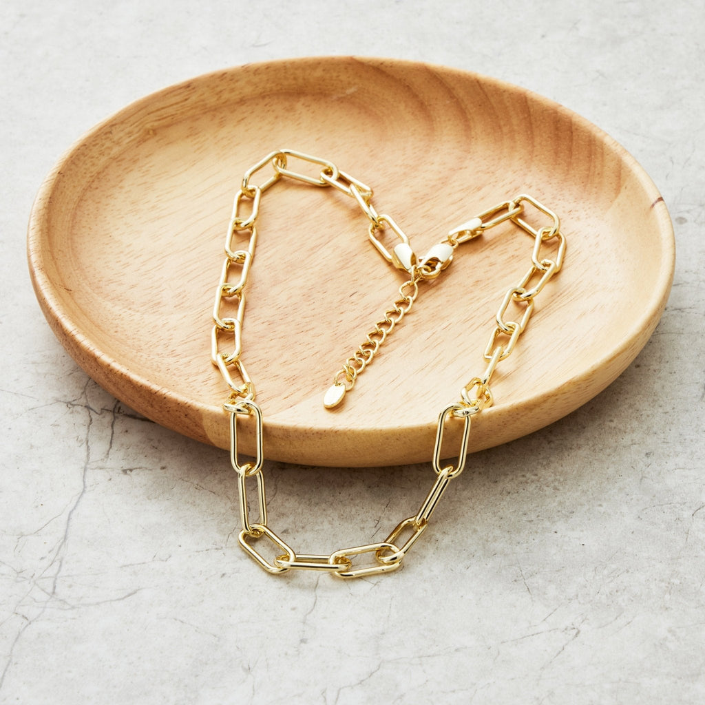 18k Gold Plated Paperclip Necklace