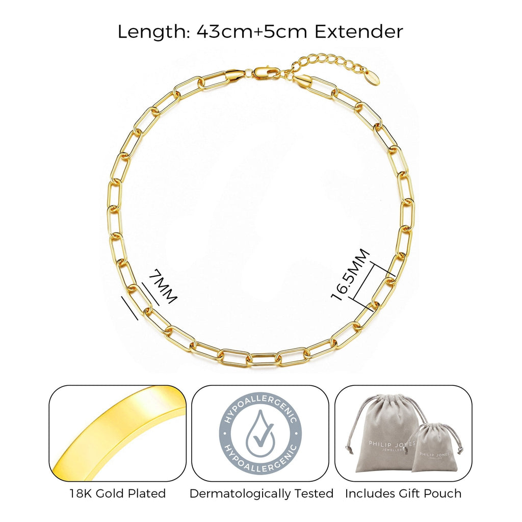 18k Gold Plated Paperclip Necklace