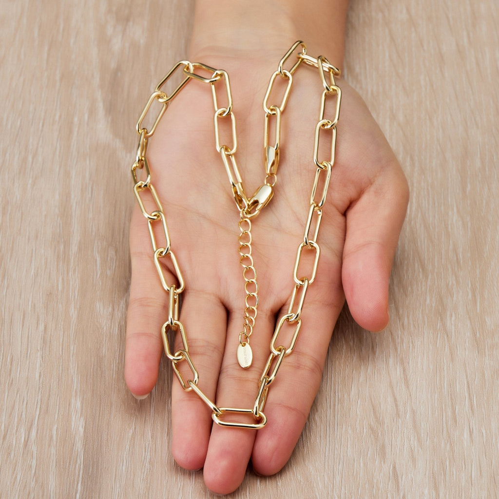 18k Gold Plated Paperclip Necklace