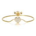 18k Gold Plated Pave Heart Friendship Slider Bracelet Created with Zircondia® Crystals