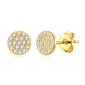 18k Gold Plated Pave Round Earrings Created with Zircondia® Crystals