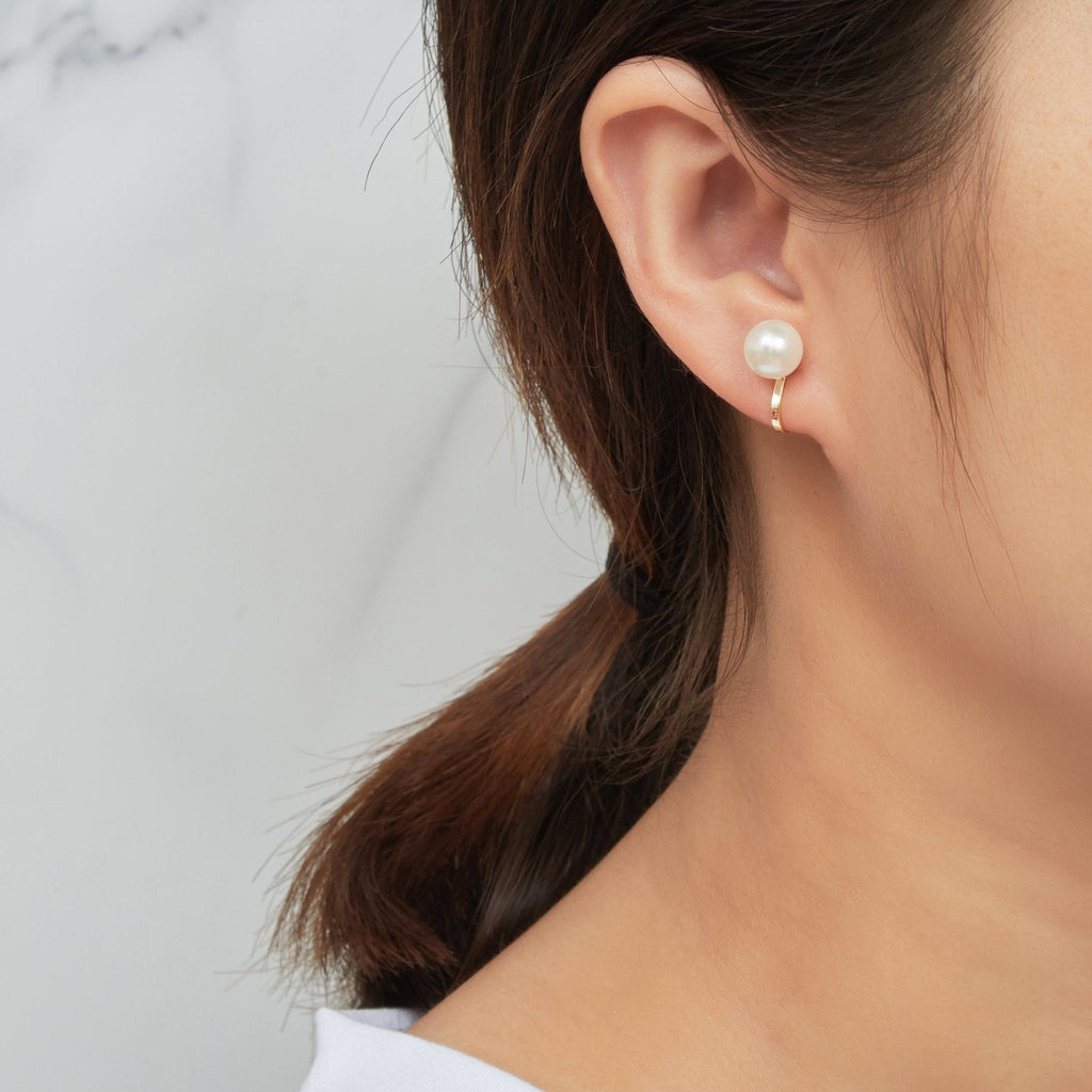 18k Gold Plated Pearl Clip On Earrings