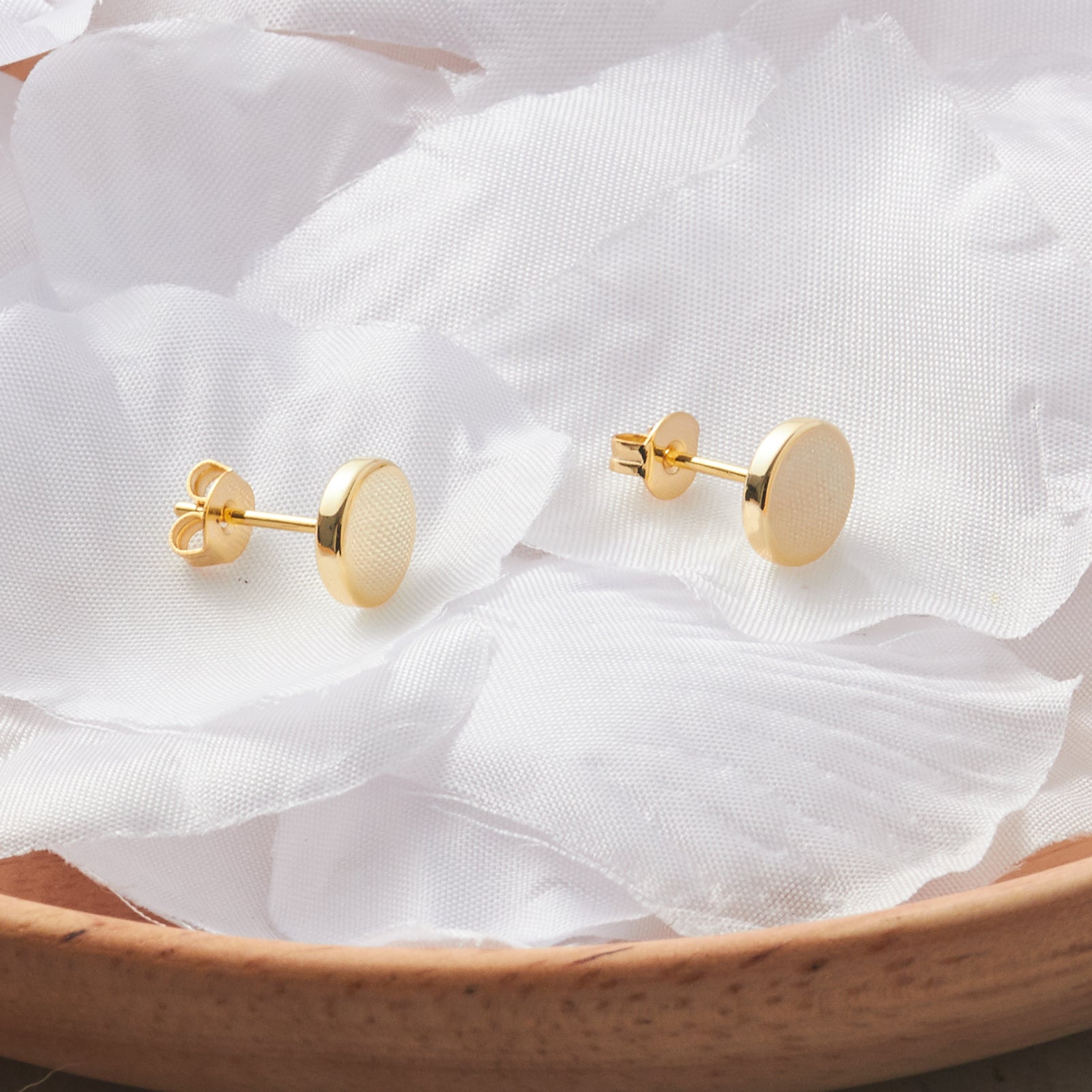 18k Gold Plated Round Dot Stud Earrings
