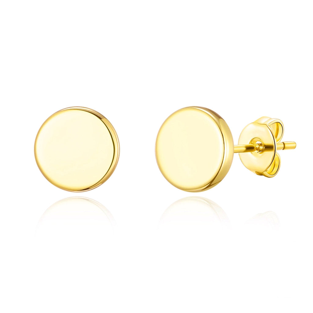 18k Gold Plated Round Dot Stud Earrings