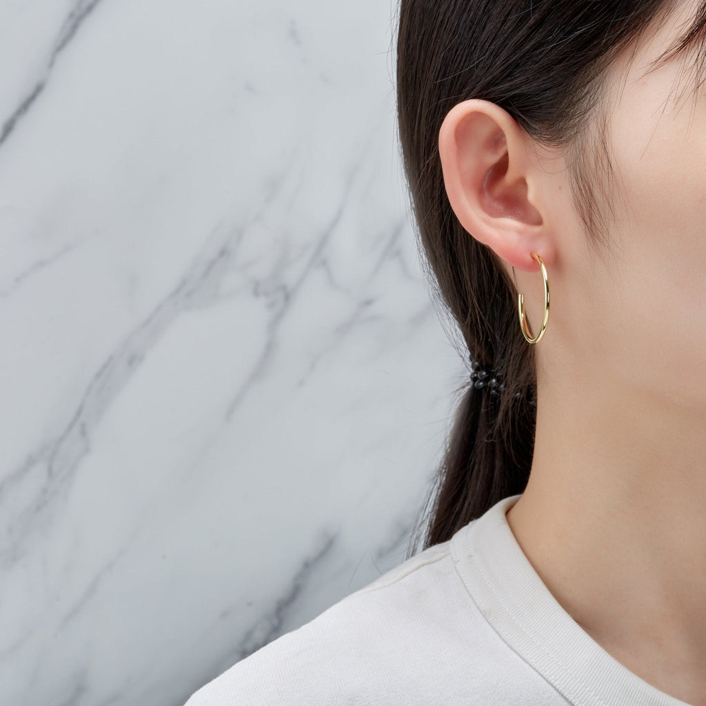 18k Gold Plated Round Hoop Earrings