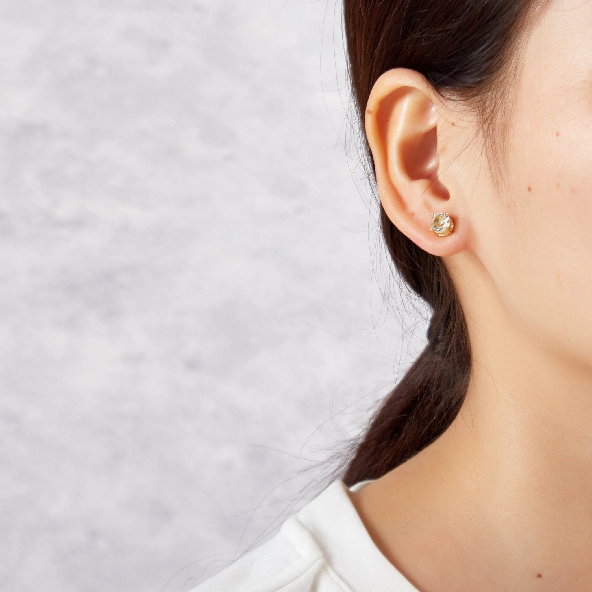 18k Gold Plated Round Magnetic Clip On Stud Earrings Created with Zircondia® Crystals