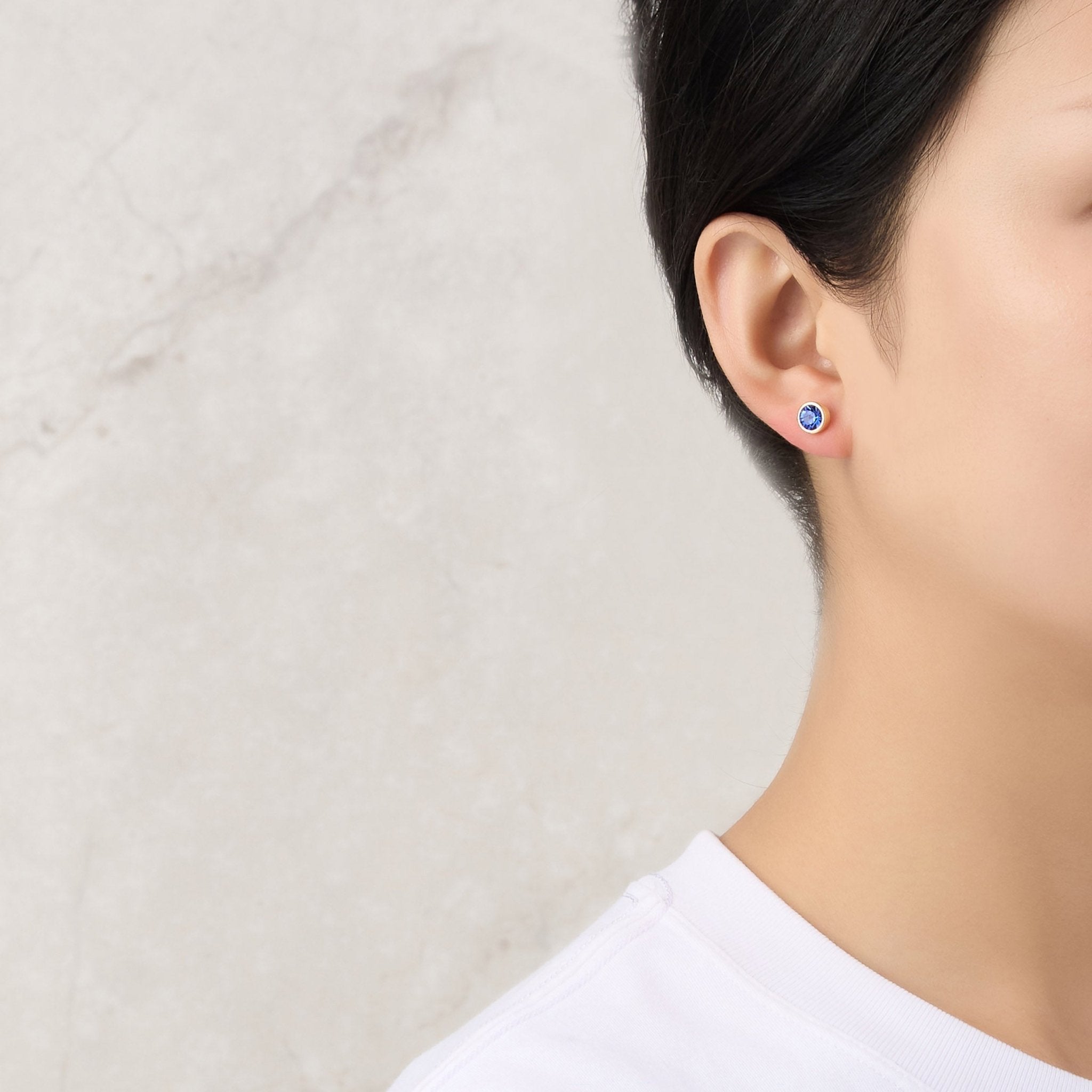 18k Gold Plated September (Sapphire) Birthstone Necklace & Earrings Set Created with Zircondia® Crystals