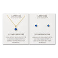 18k Gold Plated September (Sapphire) Birthstone Necklace & Earrings Set Created with Zircondia® Crystals