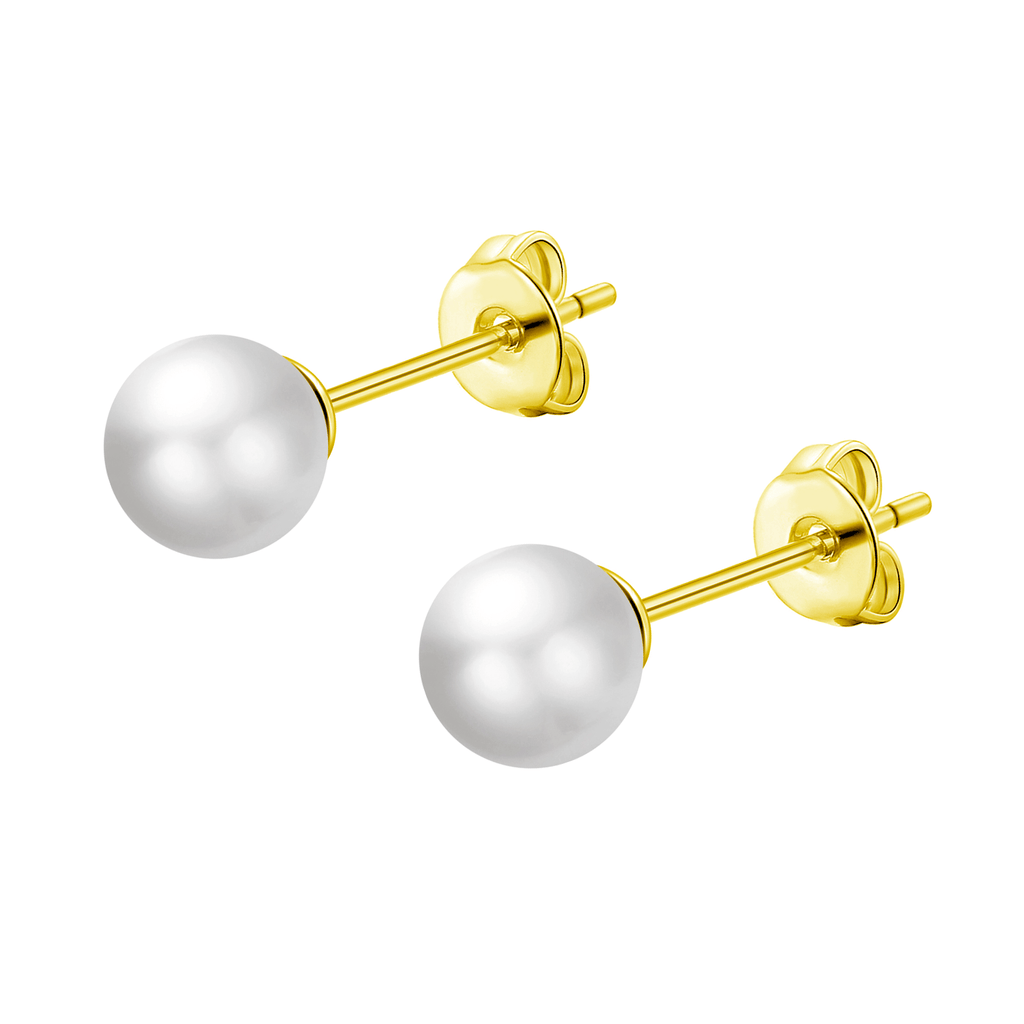 18k Gold Plated Shell Pearl Earrings