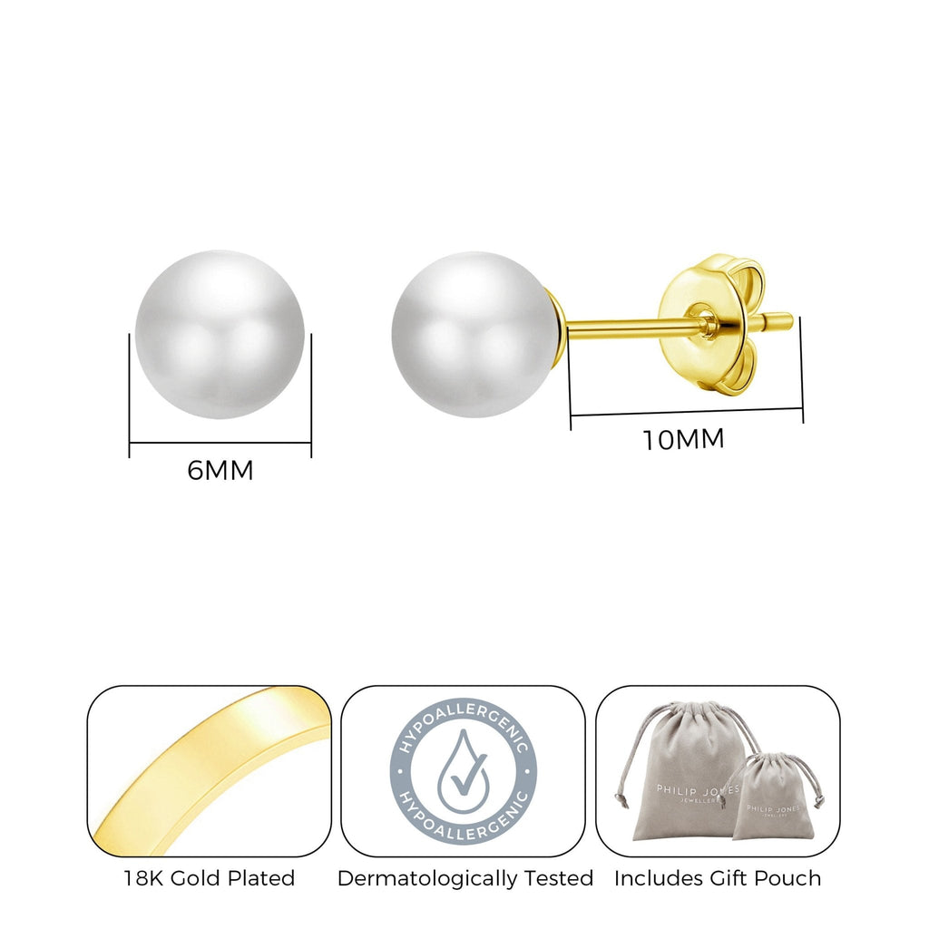 18k Gold Plated Shell Pearl Earrings