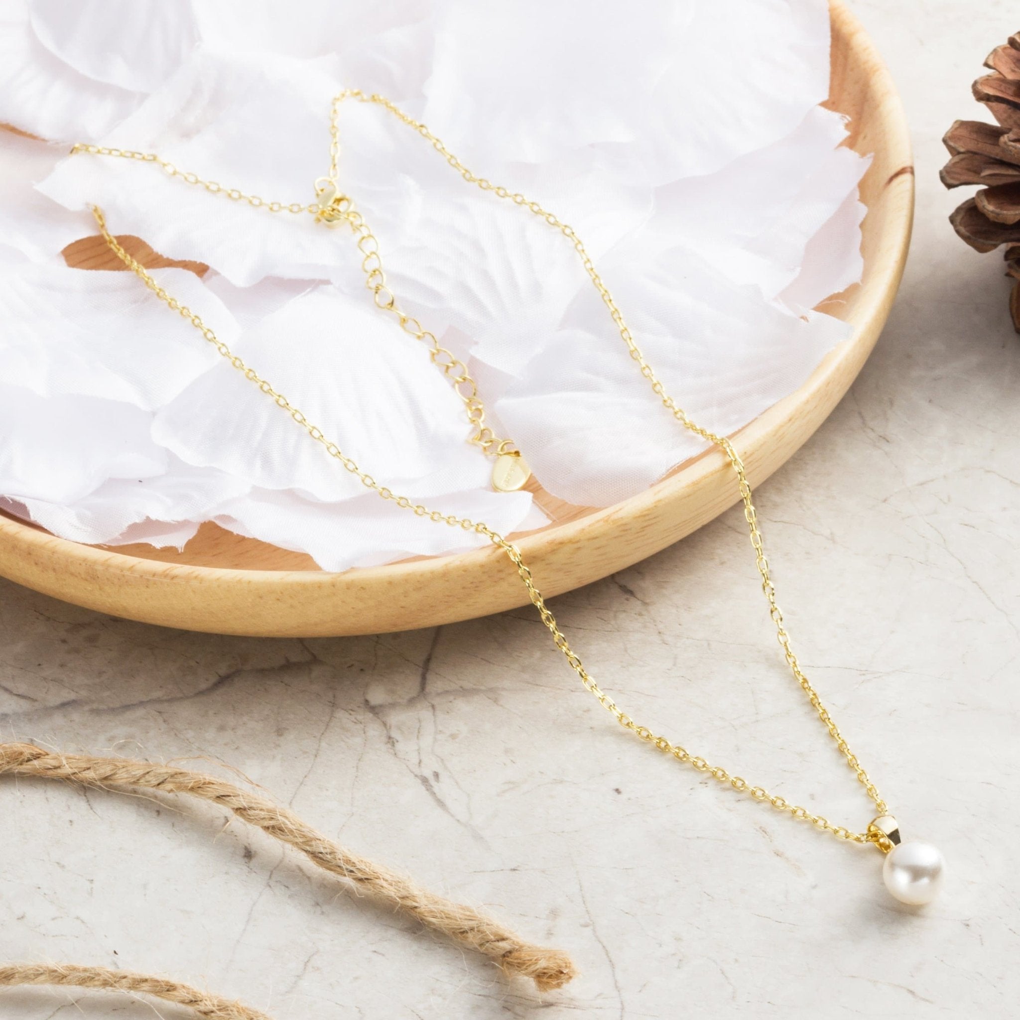 18k Gold Plated Shell Pearl Necklace