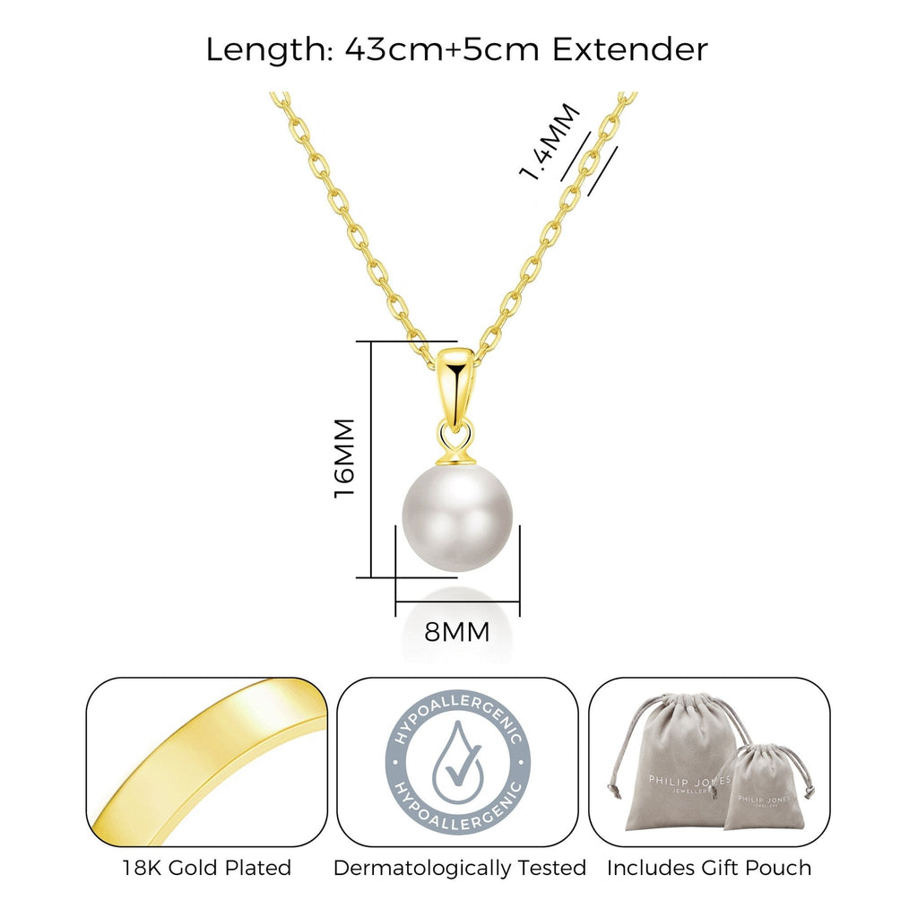 18k Gold Plated Shell Pearl Necklace
