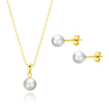 18k Gold Plated Shell Pearl Set