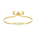 18k Gold Plated Sister Bracelet Created with Zircondia® Crystals