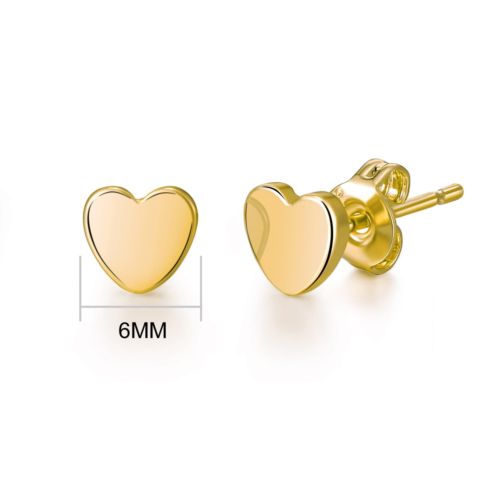 18k Gold Plated Sister Heart Stud Earrings with Quote Card