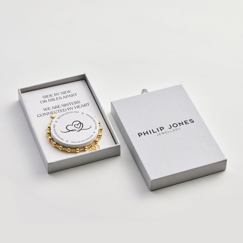 18k Gold Plated Sister Quote Stretch Bracelet with Gift Box
