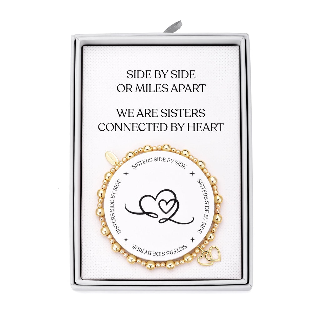 18k Gold Plated Sister Quote Stretch Bracelet with Gift Box