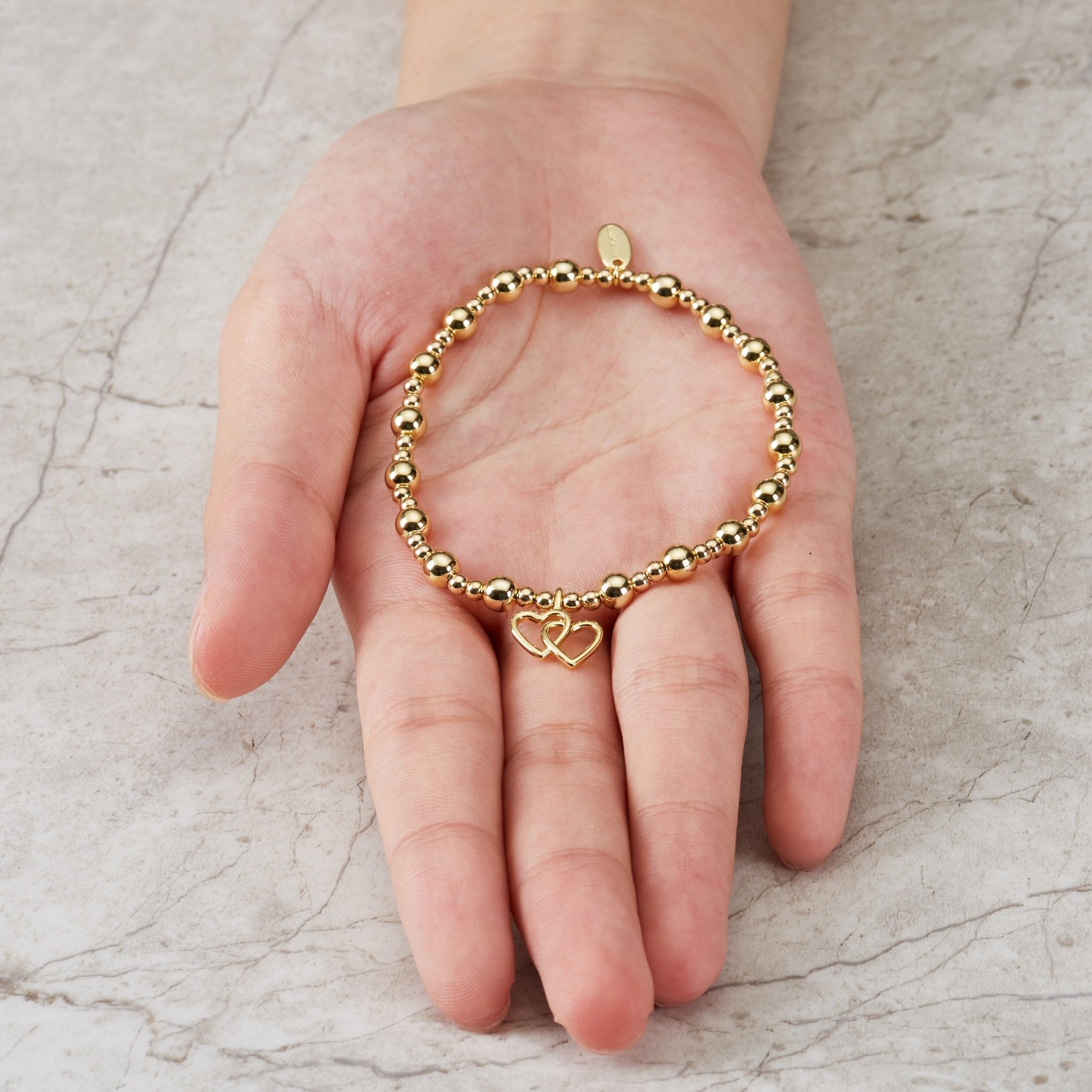 18k Gold Plated Sister Quote Stretch Bracelet with Gift Box