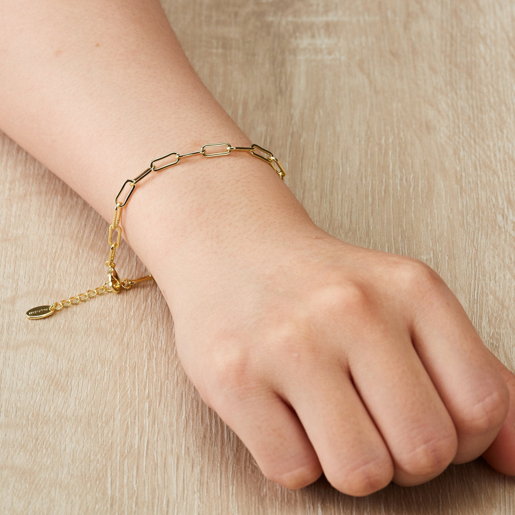 18k Gold Plated Small Link Paperclip Bracelet