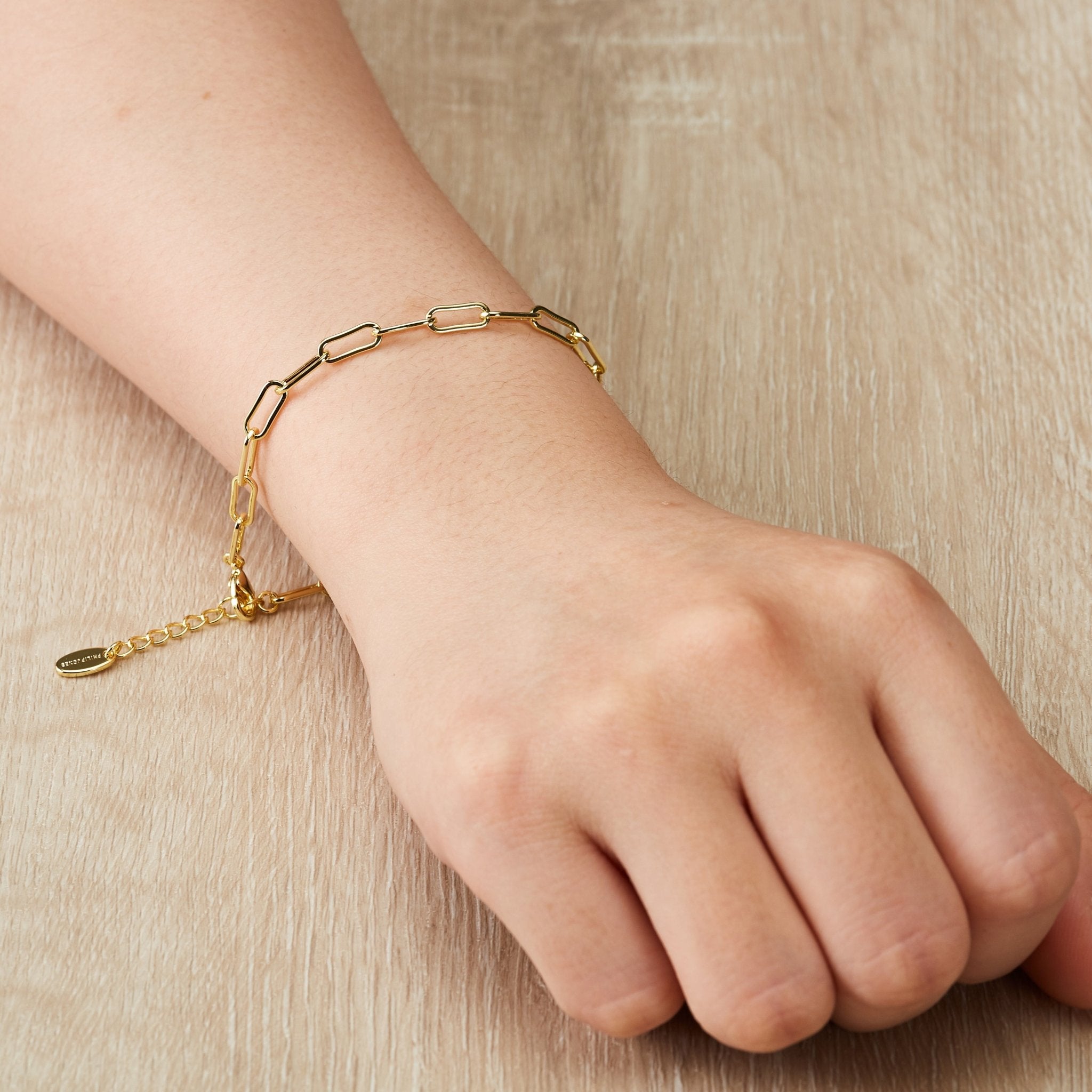 18k Gold Plated Small Link Paperclip Bracelet