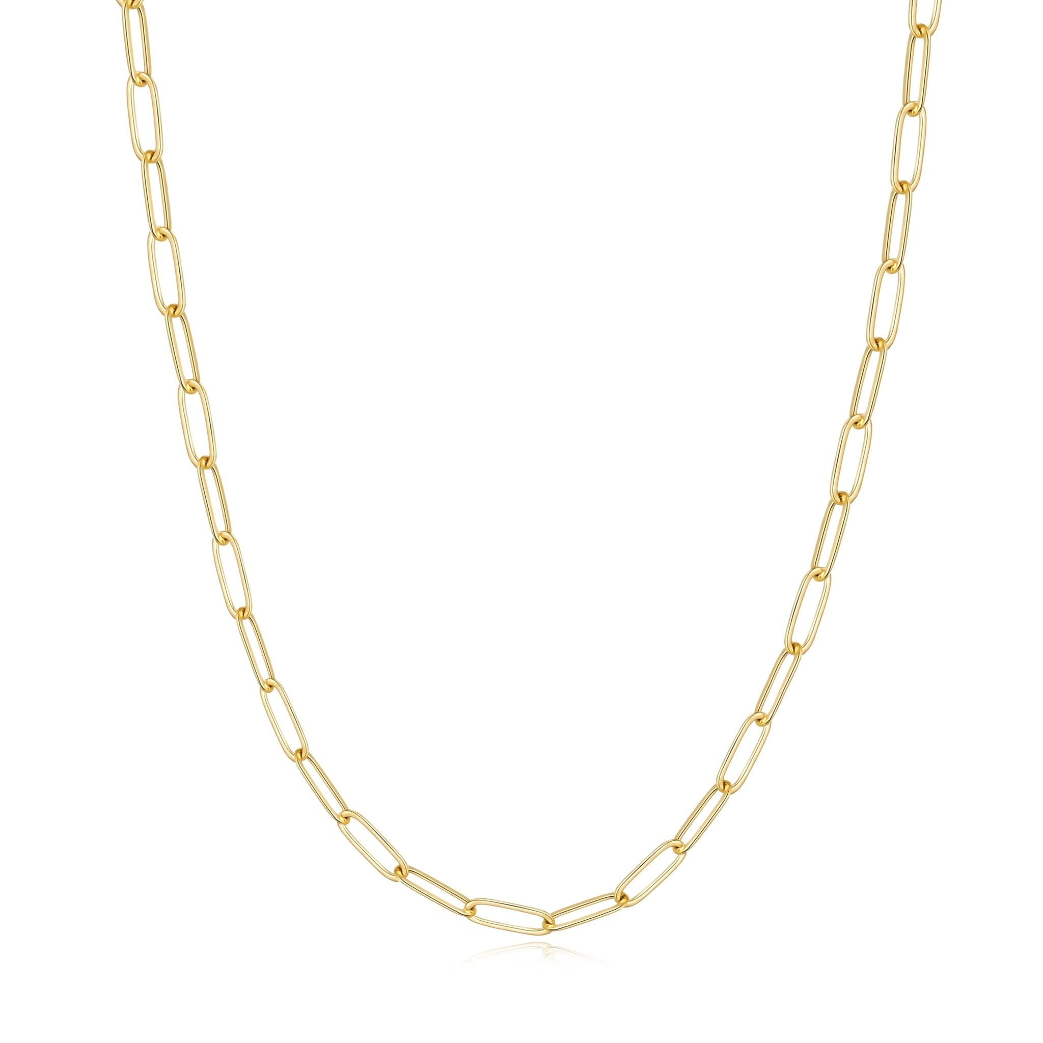 18k Gold Plated Small Link Paperclip Necklace