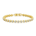 18k Gold Plated Solitaire Bracelet Created with Zircondia® Crystals