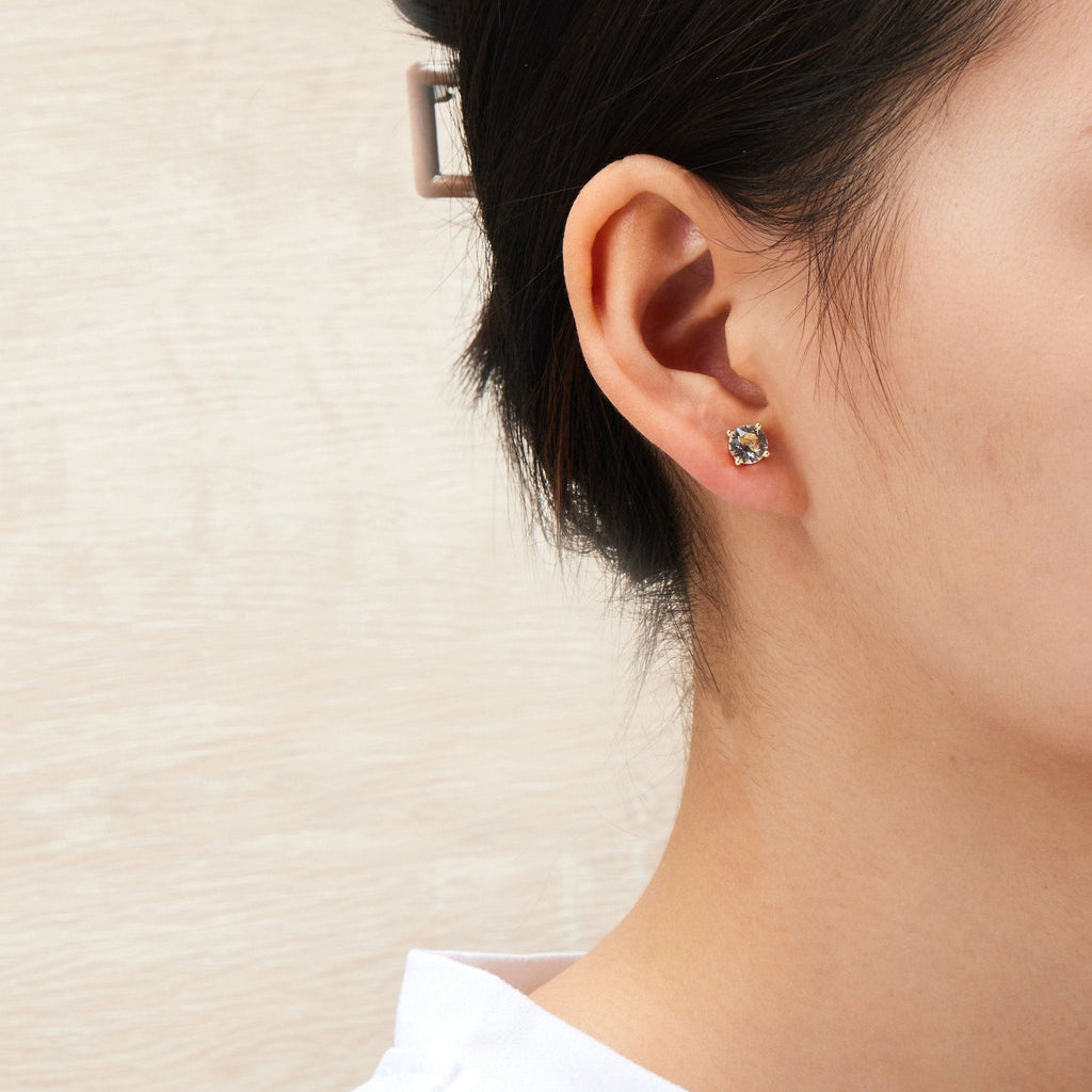 18k Gold Plated Solitaire Crystal Stud Earrings Created with Zircondia® Crystals