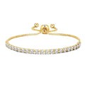 18k Gold Plated Solitaire Friendship Slider Bracelet Created with Zircondia® Crystals