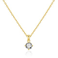 18k Gold Plated Solitaire Necklace Created with Zircondia® Crystals