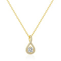 18k Gold Plated Solitaire Twist Necklace Created with Zircondia® Crystals