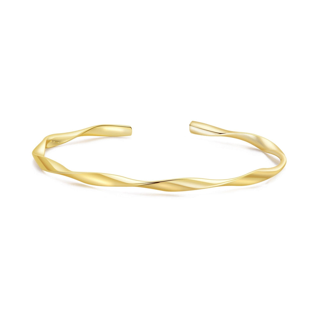 18k Gold Plated Spiral Cuff Bangle