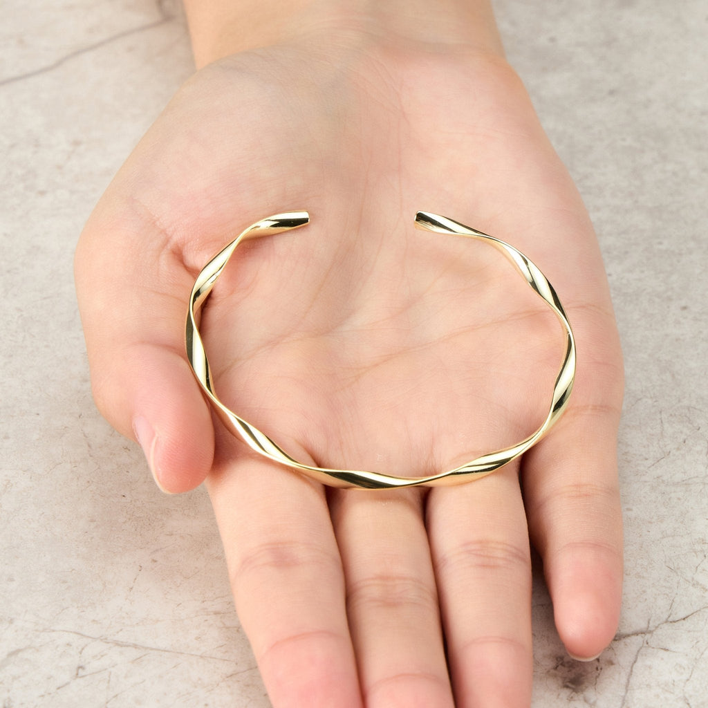 18k Gold Plated Spiral Cuff Bangle