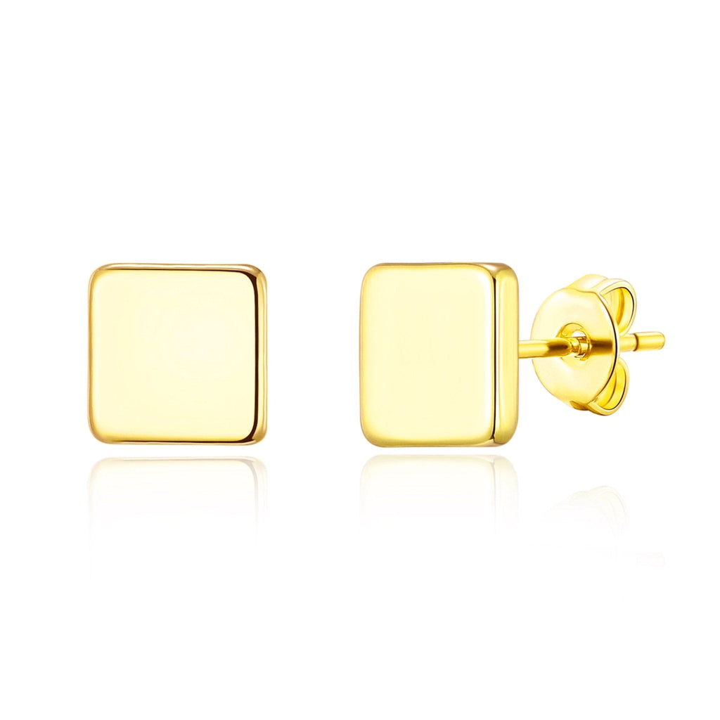 18k Gold Plated Square Stud Earrings