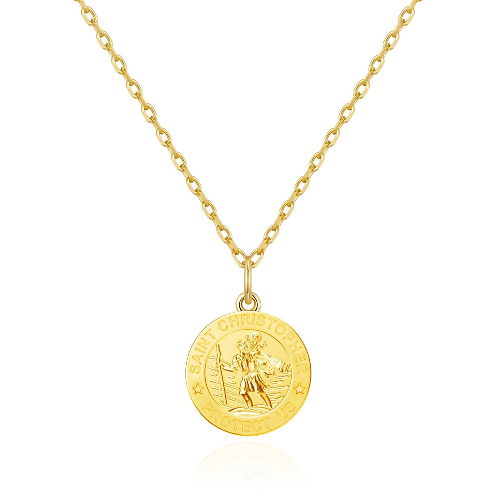 18k Gold Plated St Christopher Necklace