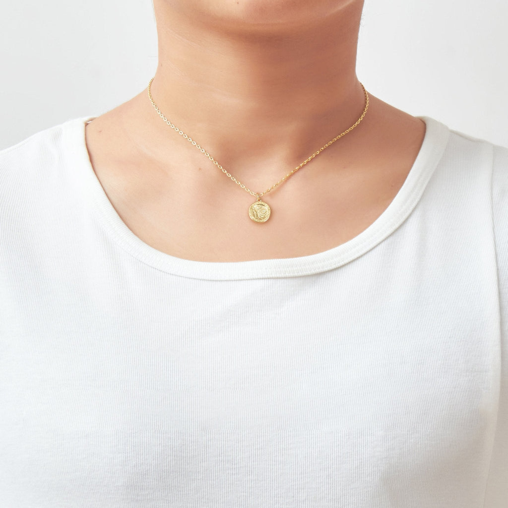 18k Gold Plated St Christopher Necklace