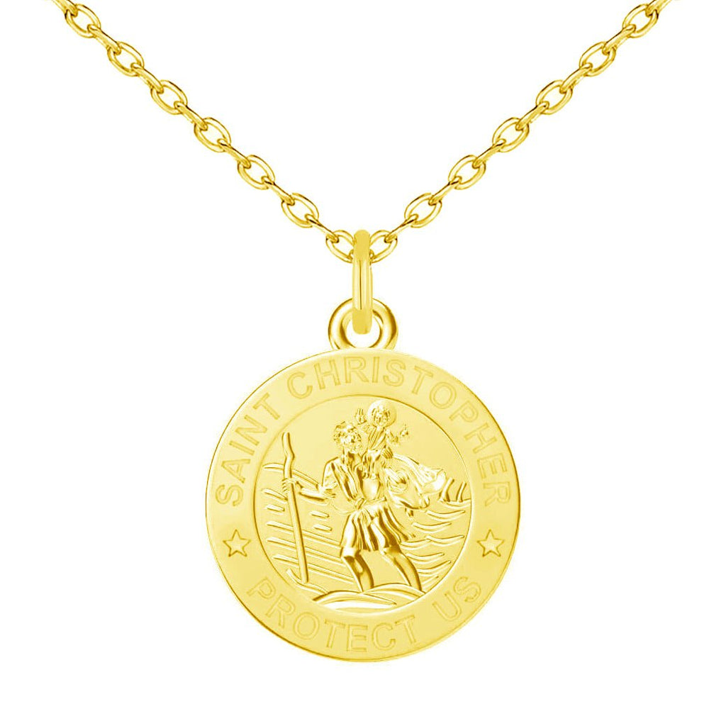 18k Gold Plated St Christopher Necklace