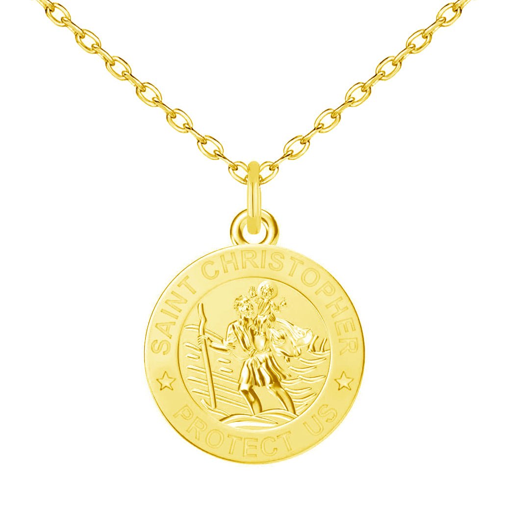 18k Gold Plated St Christopher Necklace
