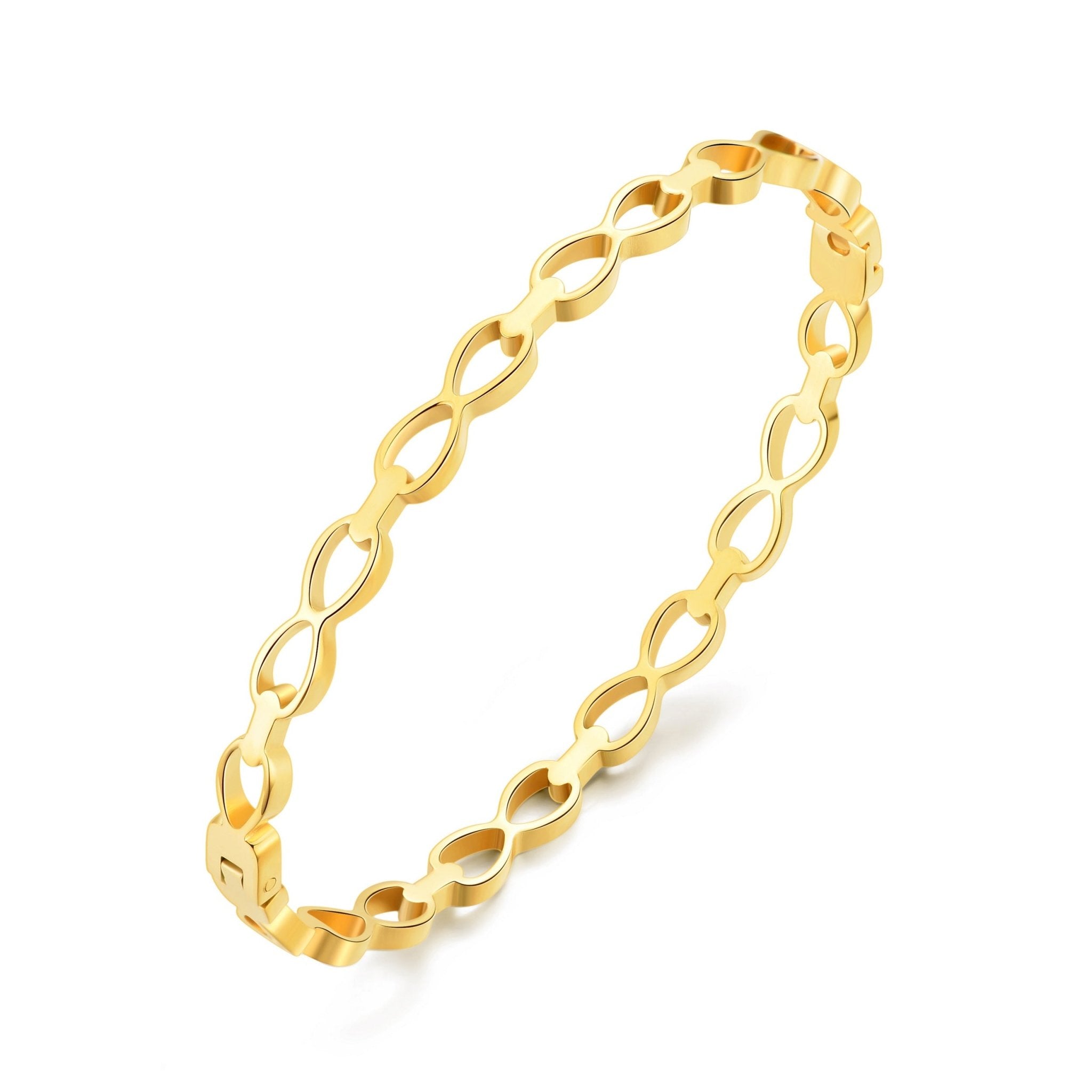 18k Gold Plated Stainless Steel Infinity Bangle (7 Inch)