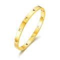 18k Gold Plated Stainless Steel Star Bangle (7 Inch)