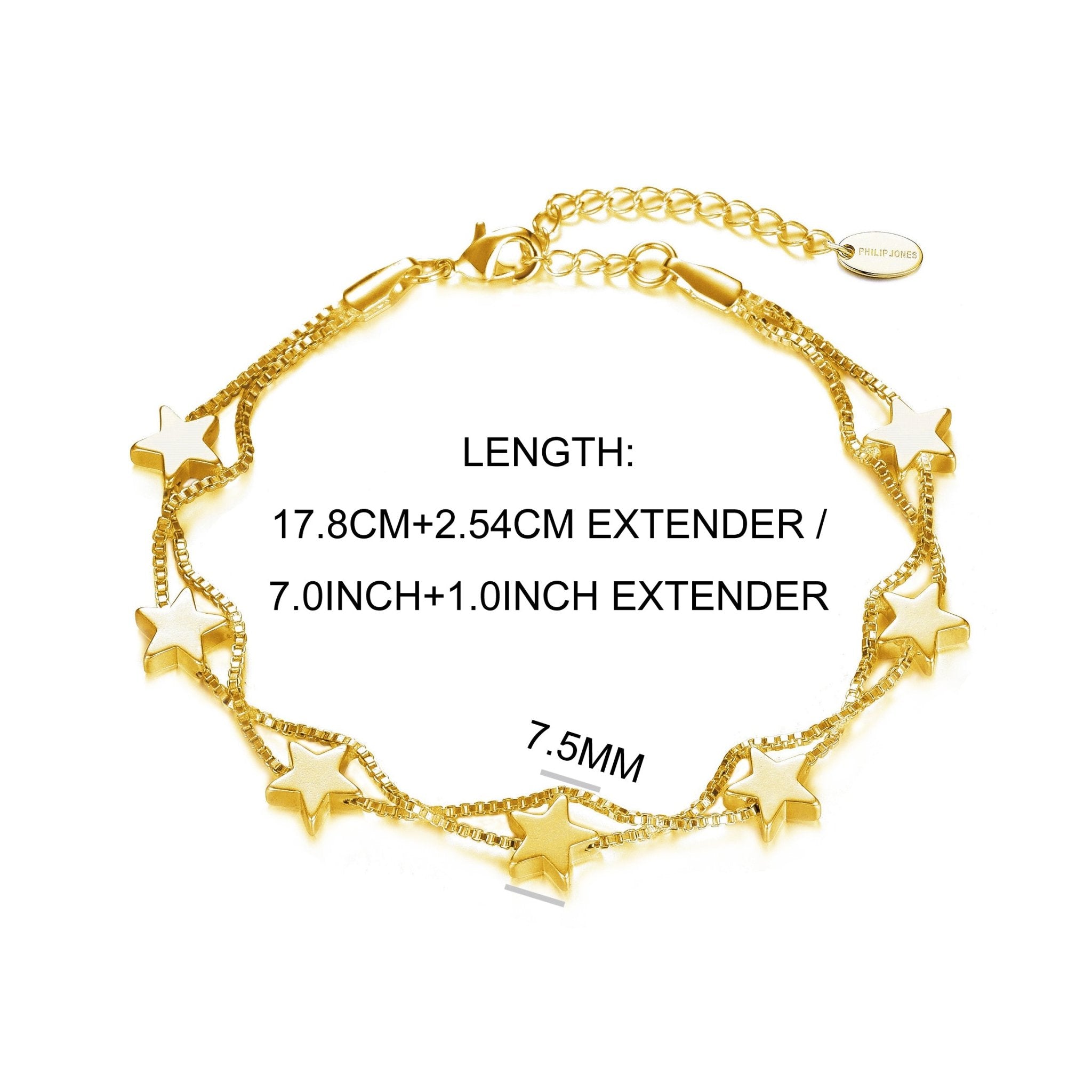 18k Gold Plated Star Bracelet