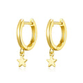 18k Gold Plated Star Charm Hoop Earrings