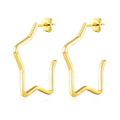 18k Gold Plated Star Hoop Earrings