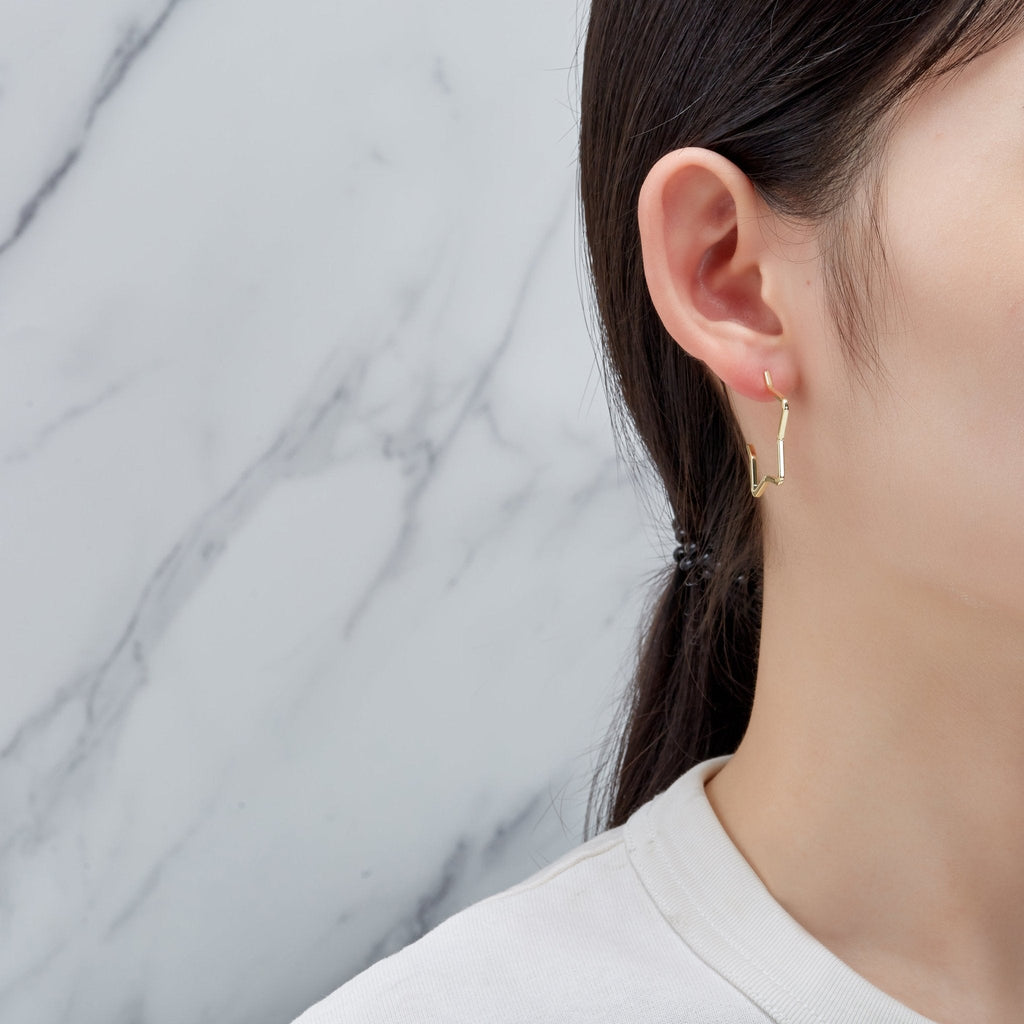 18k Gold Plated Star Hoop Earrings