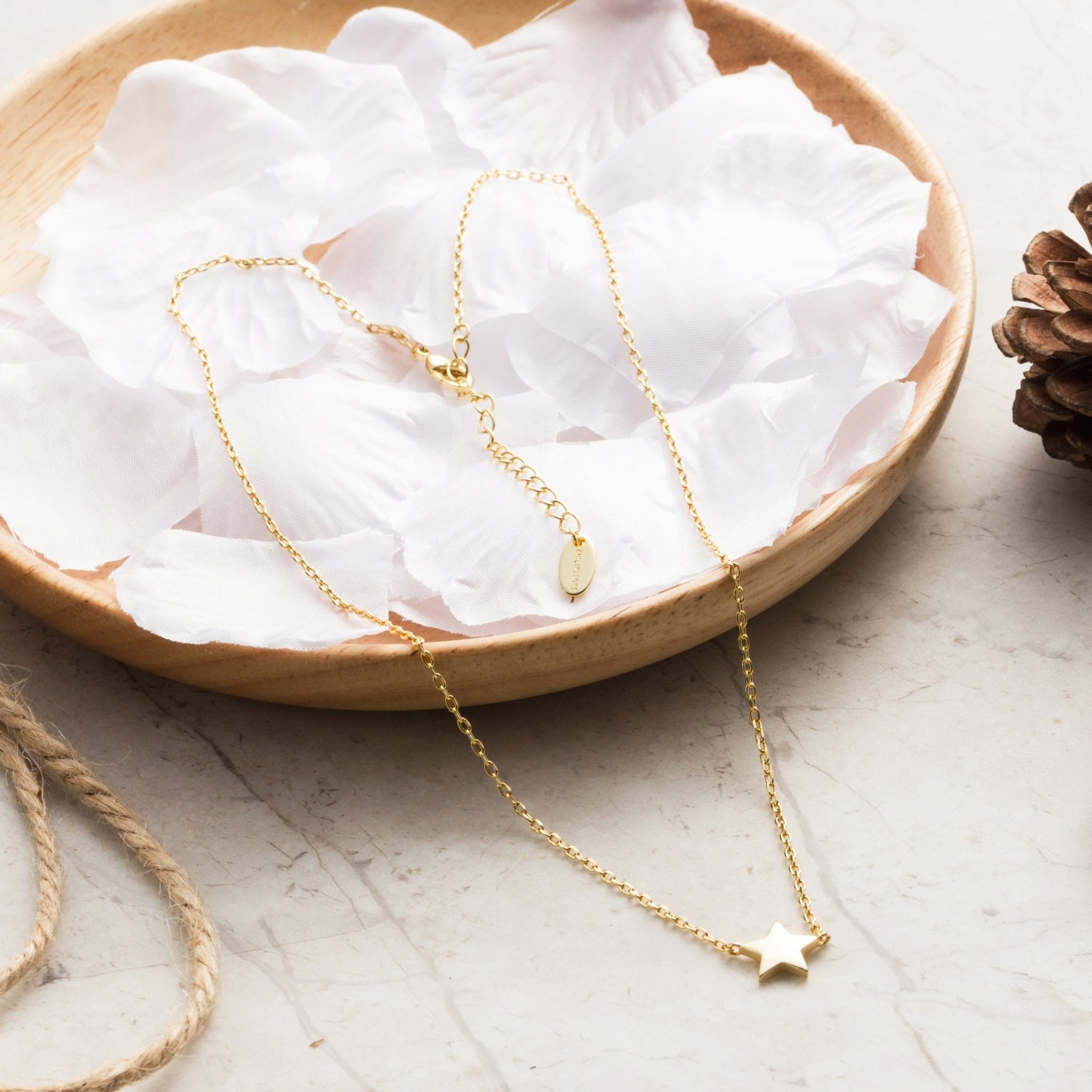 18k Gold Plated Star Necklace with Quote Card