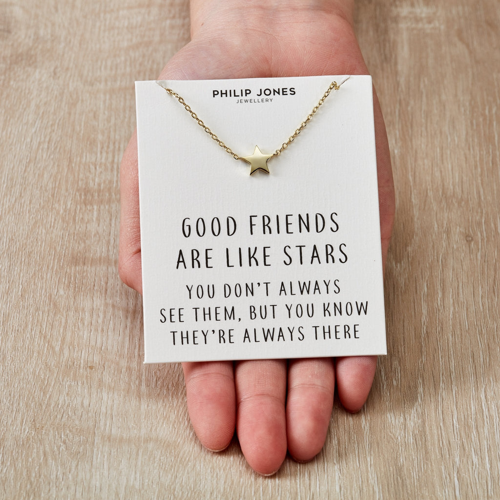 18k Gold Plated Star Necklace with Quote Card