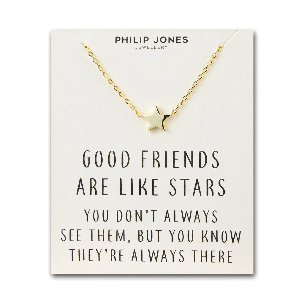18k Gold Plated Star Necklace with Quote Card