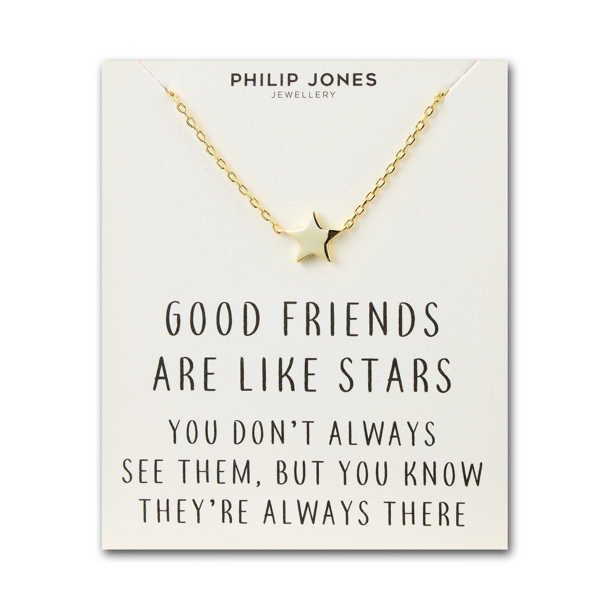 18k Gold Plated Star Necklace with Quote Card